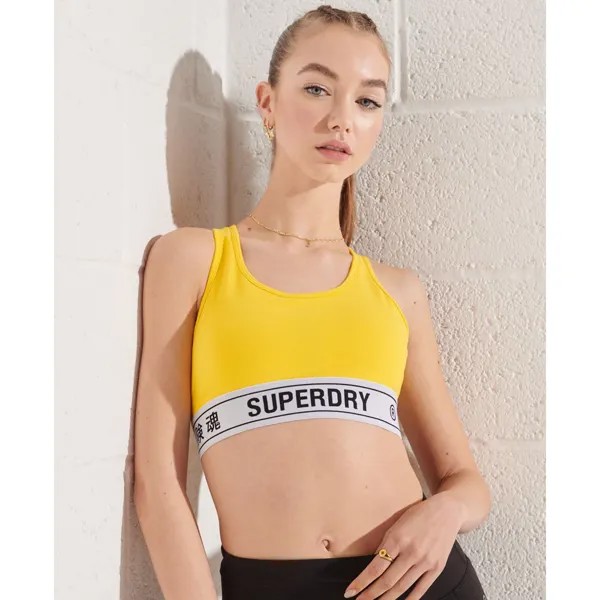 Спортивный бюстгальтер Superdry Active Lifestyle Crop, желтый