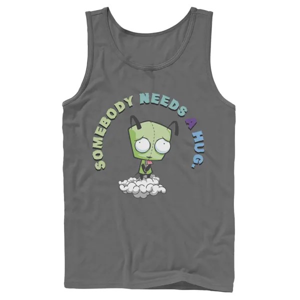 Мужская майка с рисунком Nickelodeon Invader Zim Gir «Кто-то нуждается в объятиях» и «Грустный портрет»