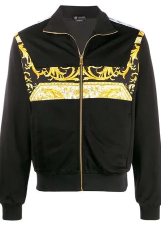 Versace куртка-бомбер с логотипом и принтом Barocco