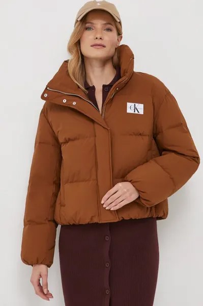 Пуховик Calvin Klein Jeans, коричневый