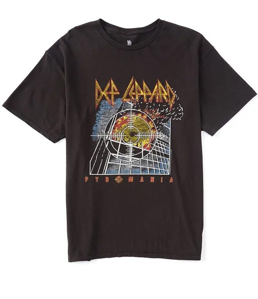 Футболка с короткими рукавами и рисунком Junk Food Def Leppard Pyromania, черный