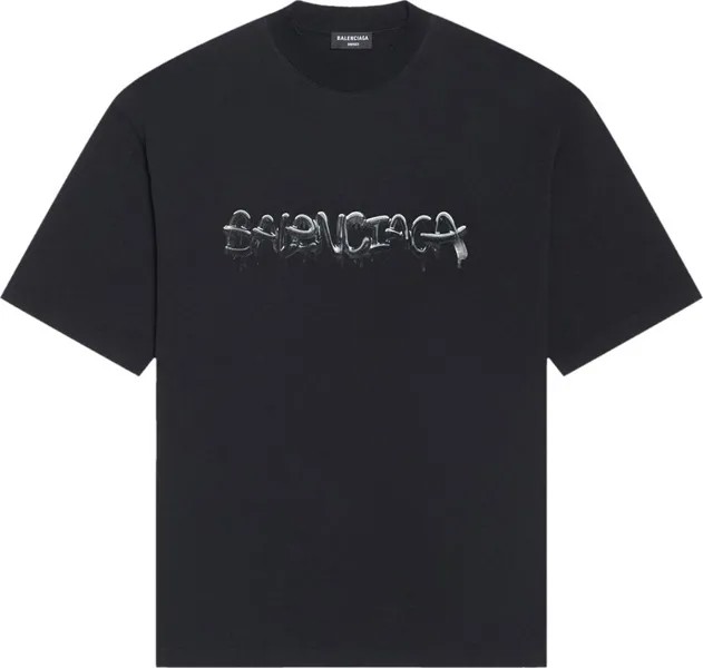 Футболка Balenciaga Medium Fit T-Shirt 'Black', черный