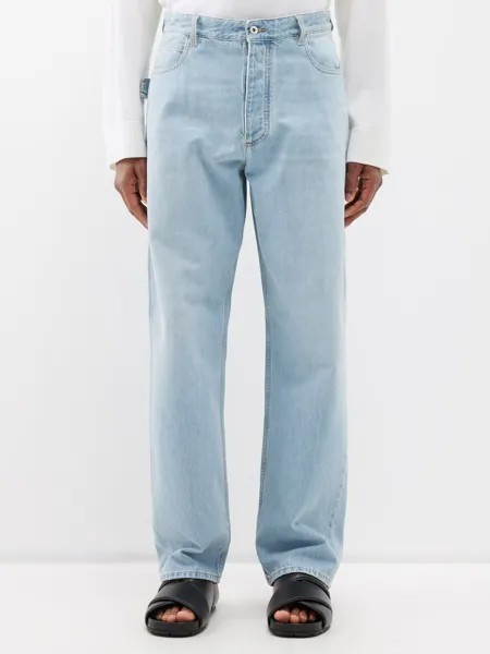 Застиранные джинсы широкого кроя Bottega Veneta, синий