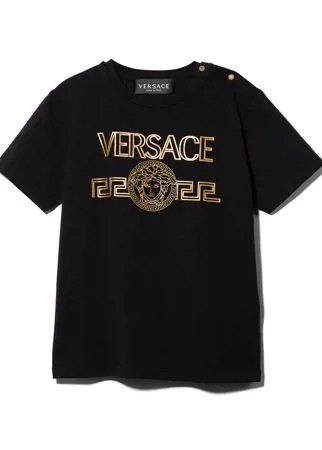 Versace Kids футболка с логотипом Greca