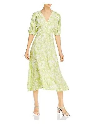 Женское зеленое миди-платье FAITHTHE BRAND без подкладки с асимметричным подолом и рукавами до локтя, размер XS