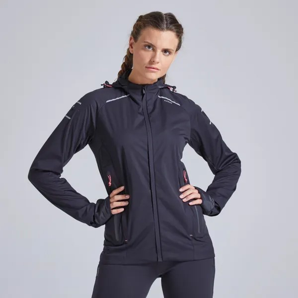 Decathlon Kiprun Warm Regul Водоотталкивающая ветрозащитная куртка, черный