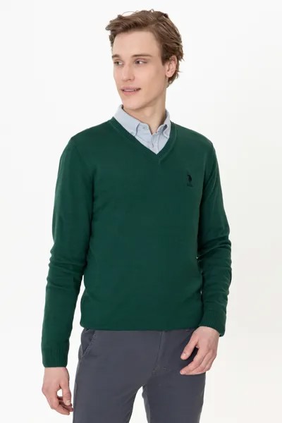 Пуловер мужской U.S. POLO Assn. G081GL0TK0GTD02-GLBSK21 зеленый S