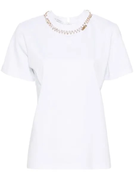 Футболка с кристаллами Alberta Ferretti, белый