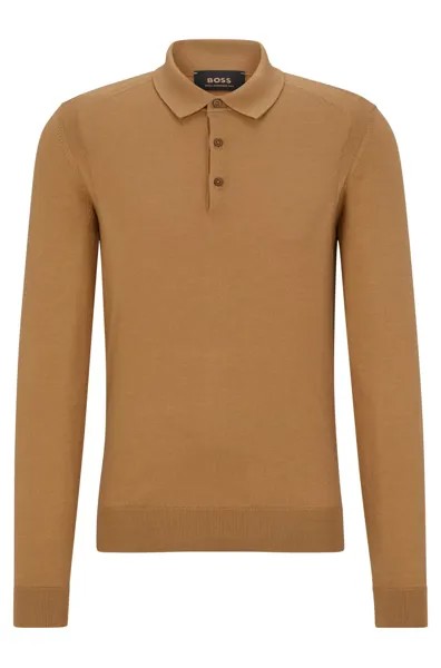 Свитер Polo-collar In Wool, silk and cashmere, бежевый