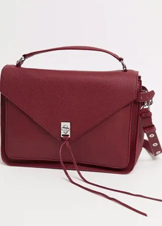 Красная кожаная сумка почтальона Rebecca Minkoff-Красный