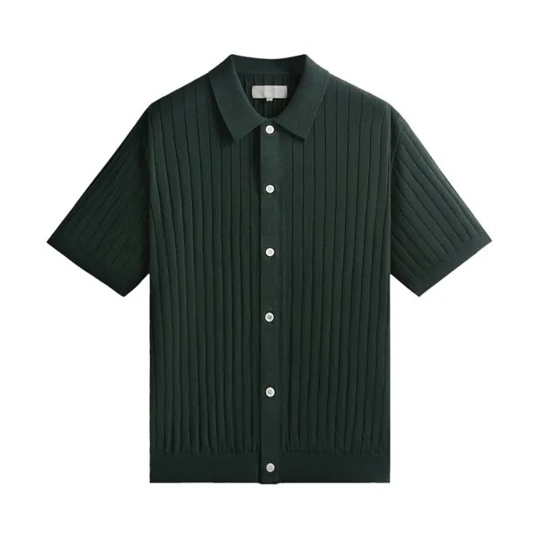 Рубашка Kith Rhys Knit Stripe Button Down Shirt, зеленый