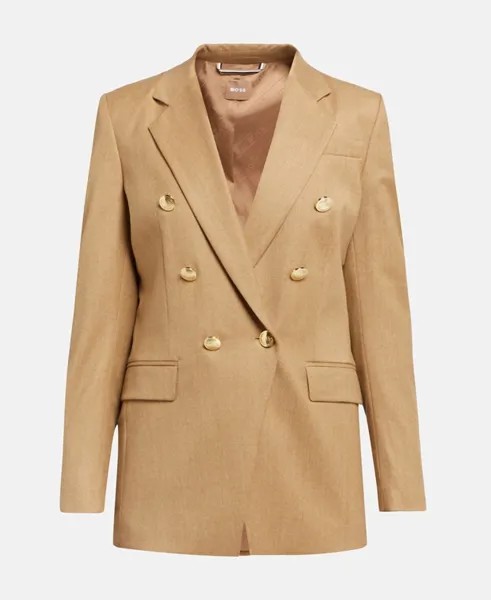 Шерстяной пиджак Boss, коричневый