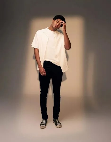Черные эластичные джинсы скинни Topman