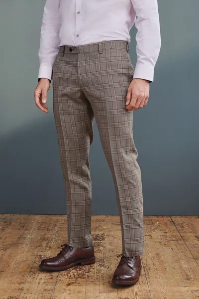 Костюм Slim fit Signature TG Di Fabio Брюки в клетку из 100% шерсти Next, серый