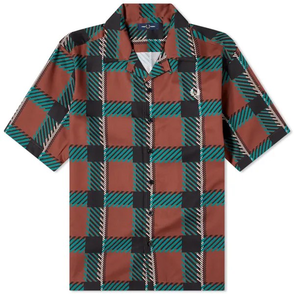 Рубашка Fred Perry Glitch Tartan Vacation, коричневый