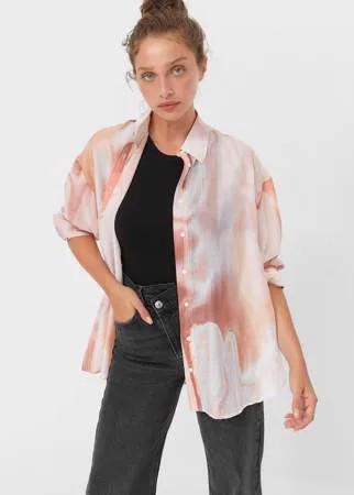 Stradivarius Рубашка Свободного Кроя Сиреневый Xs
