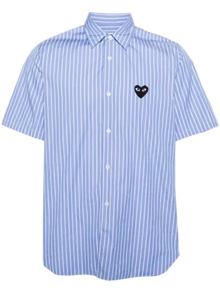 Comme Des Garçons Play полосатая рубашка с нашивкой, синий
