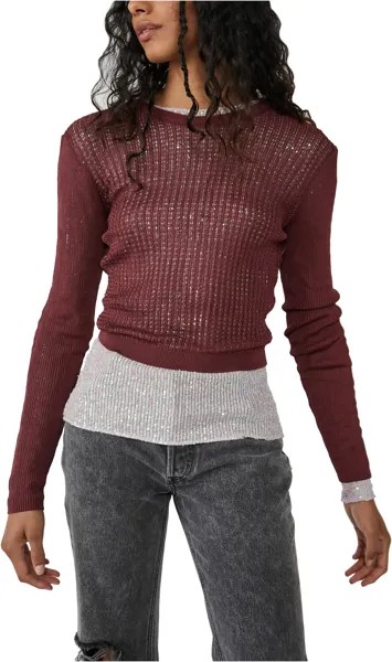 Пуловер H20 с круглым вырезом Free People, цвет Raw Garnet