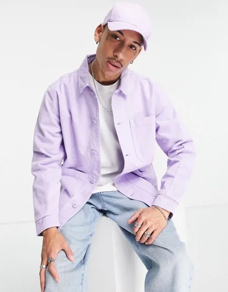 Сиреневая куртка в рабочем стиле Topman-Фиолетовый цвет