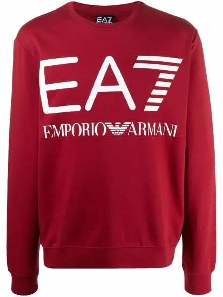 Ea7 Emporio Armani logo-print cotton sweatshirt