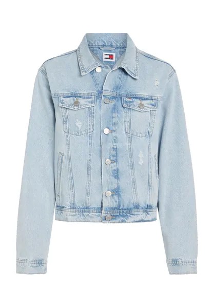 Джинсовая куртка, разрушенный вид, женская TOMMY Jeans, цвет Denim Light