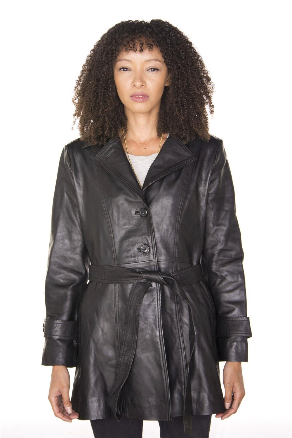 Тренч длиной 3/4-Ranchi Infinity Leather, черный