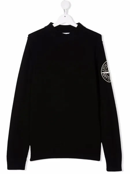 Stone Island Junior толстовка с вышитым логотипом