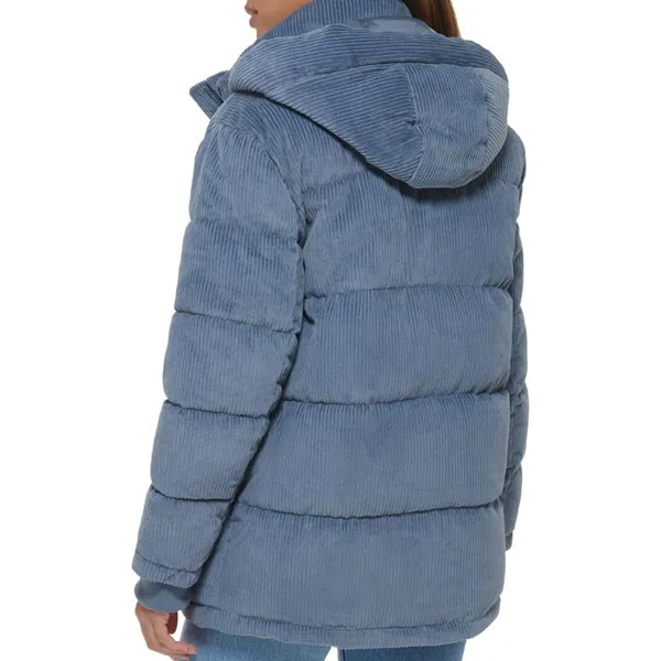 Женское вельветовое пуховое пальто с капюшоном Levi's Levi's, синий
