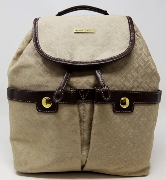 НОВЫЙ женский бежевый тканевый рюкзак с логотипом Tommy Hilfiger, сумка-кошелек среднего размера