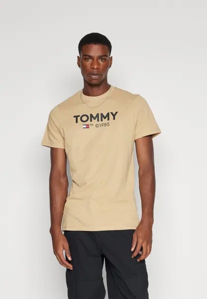 Футболка с принтом SLIM ESSENTIAL TEE Tommy Jeans, желто-песочный