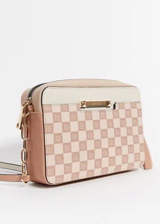 Бежевая сумка с монограммой River Island-Бежевый
