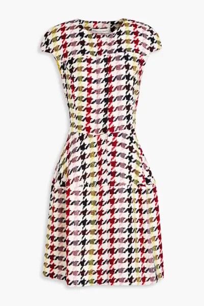 Платье из букле-твида с узором «гусиные лапки» Oscar De La Renta, многоцветный