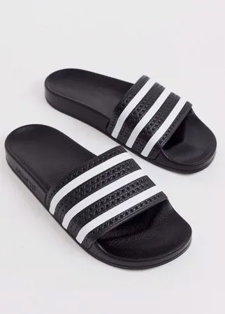 Черные шлепанцы adidas Originals - Adilette-Черный цвет