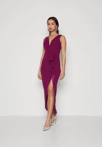 Платье из джерси Hayden Ruffle Maxi WAL G, цвет plum