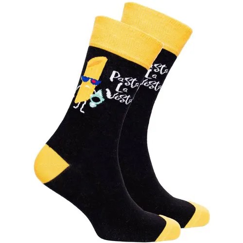 Носки Socks n Socks, размер 7-12 US / 40-45 EU, черный, мультиколор, желтый, горчичный