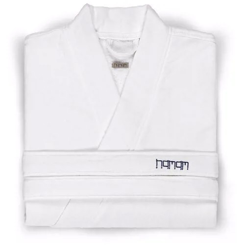 Махровые халаты Hamam, MARINE STRIPED, S/M, 42-46, белоснежный, сиреневый