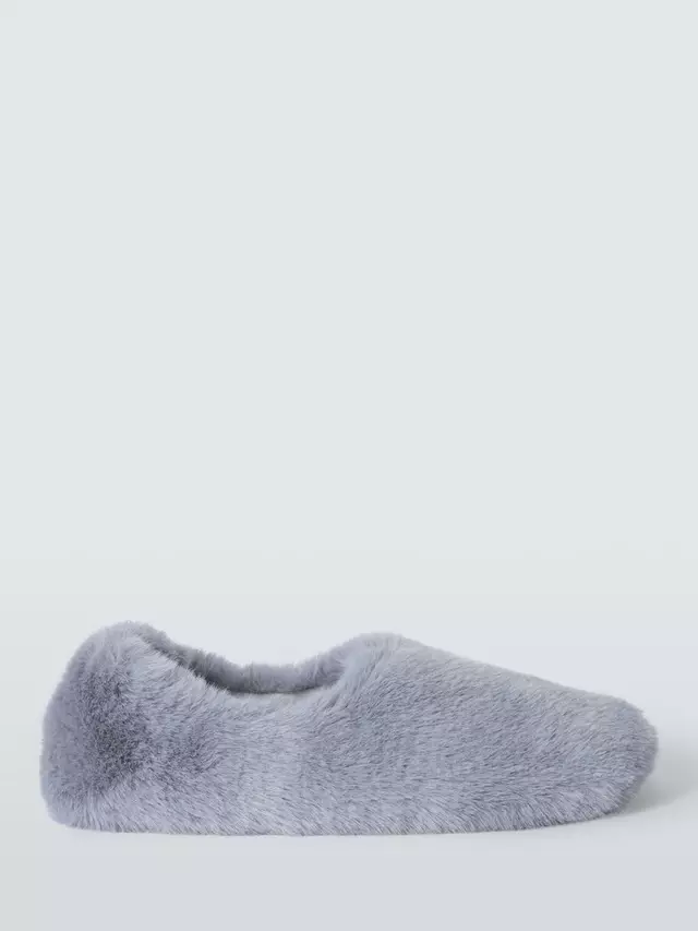 Тапочки John Lewis Faux Fur Babouche Ballerina, цвет slate