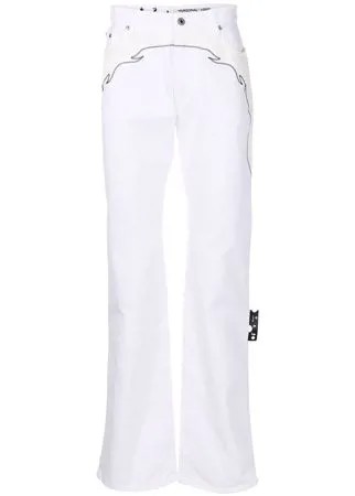 Off-White расклешенные джинсы в стиле вестерн