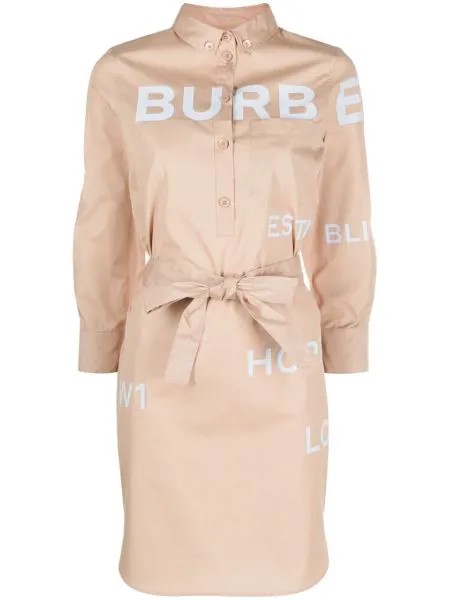 Burberry платье-рубашка с логотипом