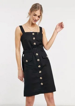 Черное пляжное платье на пуговицах Accessorize-Белый