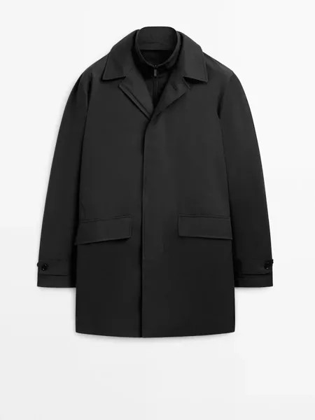 Куртка Massimo Dutti Cotton With Removable Interior, черный