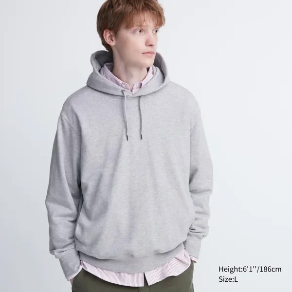 Толстовка плюшевая Uniqlo со шнурками, серый