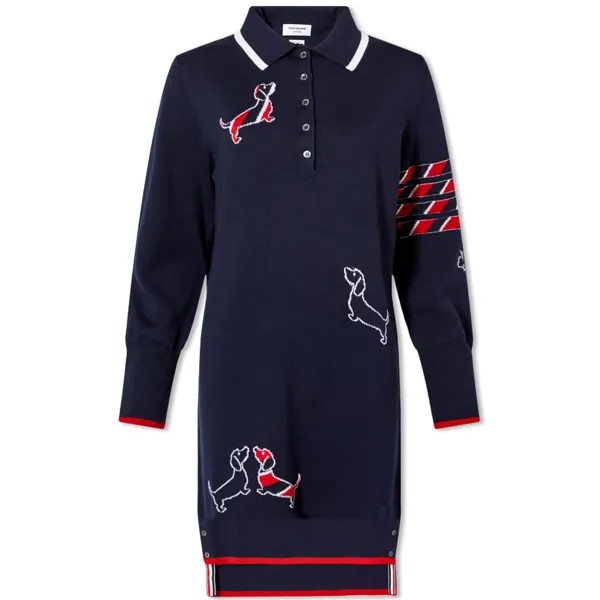 Платье Thom Browne 4 Bar Hector Intarsia Polo Dress