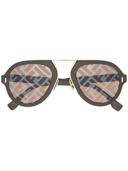 Fendi Eyewear солнцезащитные очки-авиаторы с монограммой