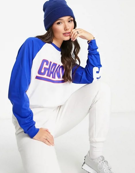Oversized-футболка с рукавами реглан синего цвета ASOS DESIGN New York Giants-Голубой