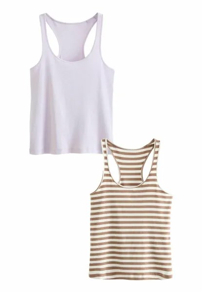 REGULAR FIT Multi Stripe Ribbed 2 Pack Next, Топ лилово-фиолетовый