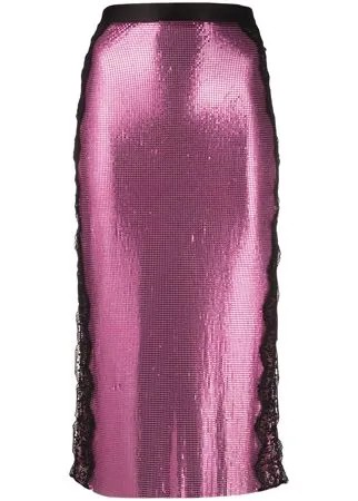 Christopher Kane декорированная юбка с кружевом