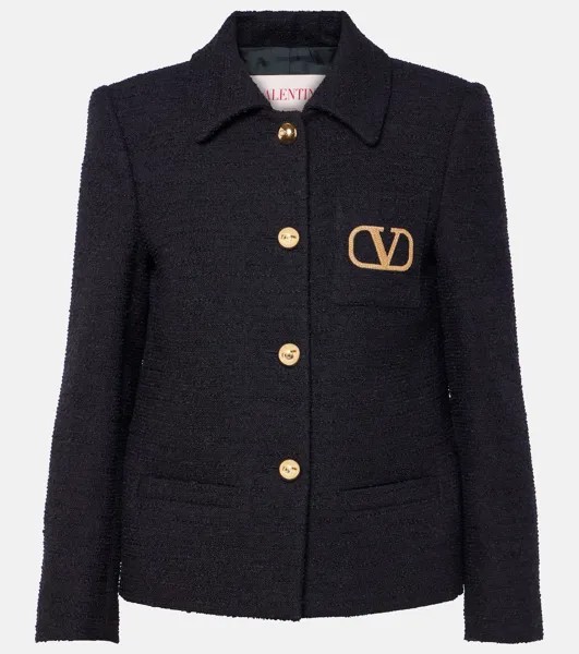 Твидовый пиджак VLogo Signature Valentino, синий