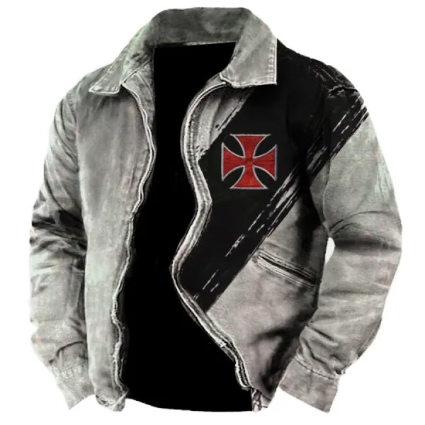 Мужская винтажная куртка Cross Knight Outdoor с эффектом потертости