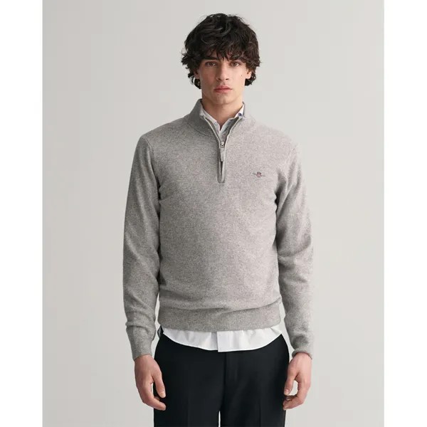 Свитер Gant Superfine Lambswool Half Zip, серый